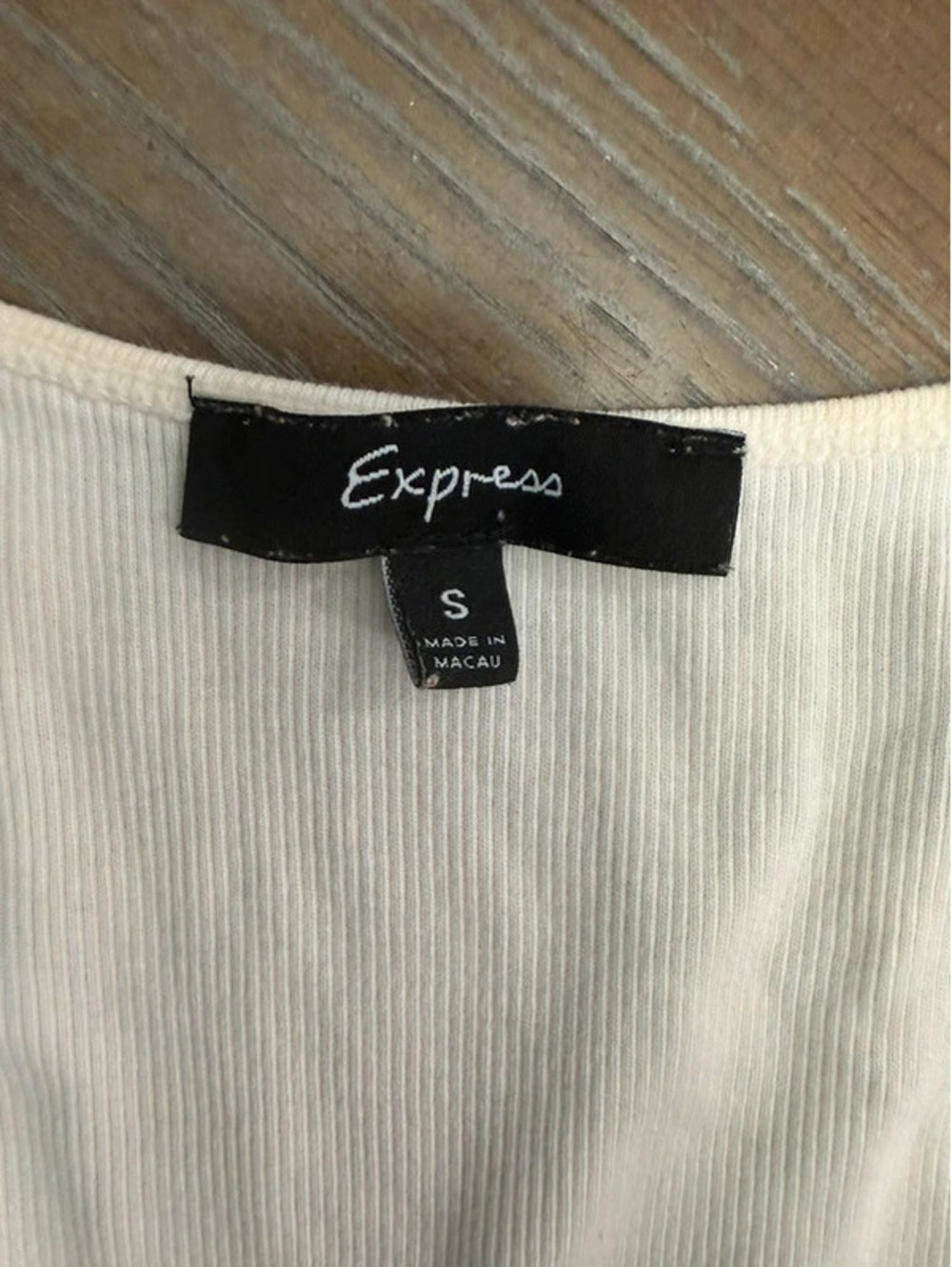 Express Cream Ribbed Tank - Picture 4 of 7